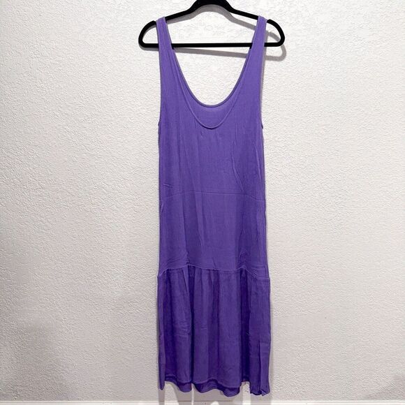 MARA HOFFMAN Valentina Voile Maxi Swim Cover Up Dress Women’s Small Purple Boho - Picture 8 of 10